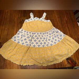 Beautiful Yellow and White Boho sundress Dress